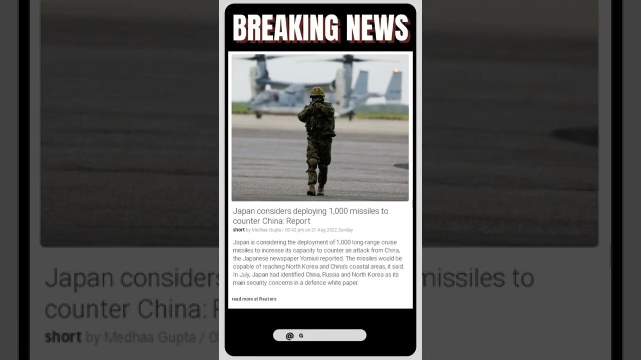 Current Events: Japan considers deploying 1,000 missiles to counter China: Report #shorts #news