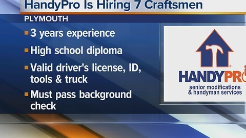 Workers Wanted: HandyPro is hiring 7 craftsmen