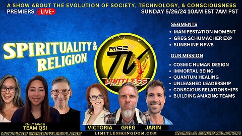 RISE TV 5/26/24 EXPLORING SPIRITUALITY & RELIGION W/ TEAM QUANTUM STELLAR INITIATIVE