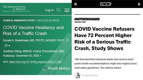 A Study in Stupidity: Does the COVID jab really lower your risk of being in a car accident?