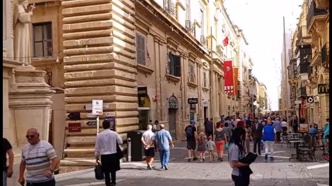 A Walk Down Republic Street, Downtown Valletta, the Capital City of Malta