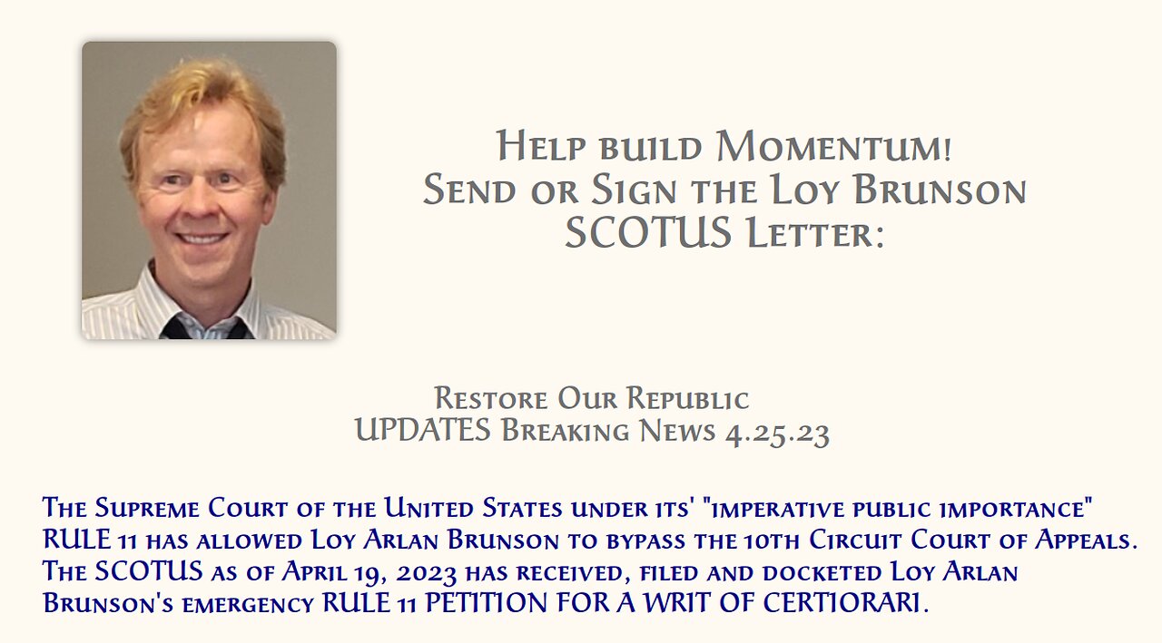 LOY BRUNSON -Case #22-1028 RULE 11 SCOTUS MAY 24 2023- NINO 5 19 2023