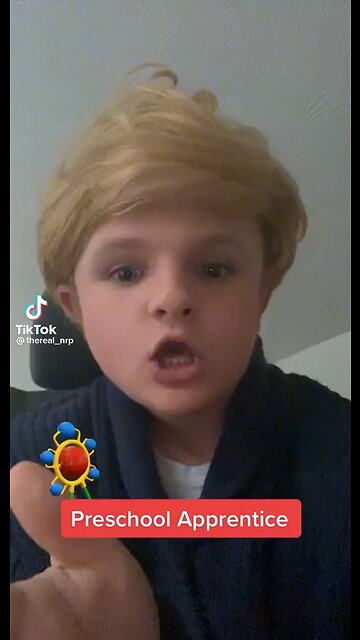 Baby Trump builds the WALL out of building blocks