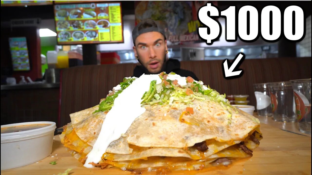 “IMPOSSIBLE” $1000 QUESADILLA CHALLENGE IN LAS VEGAS (10LB Chabelitas Godzilla Quesadilla)