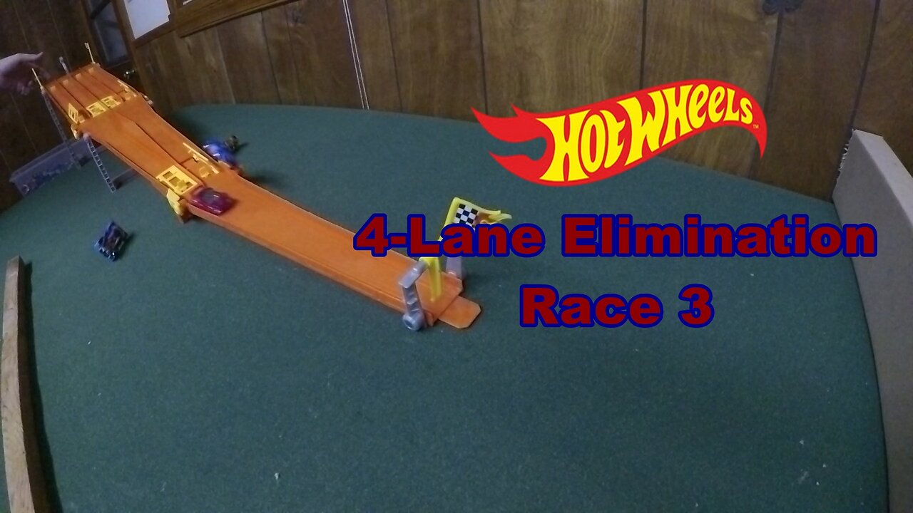 Hot Wheels 4-Lane Raceway Elimination Race 3