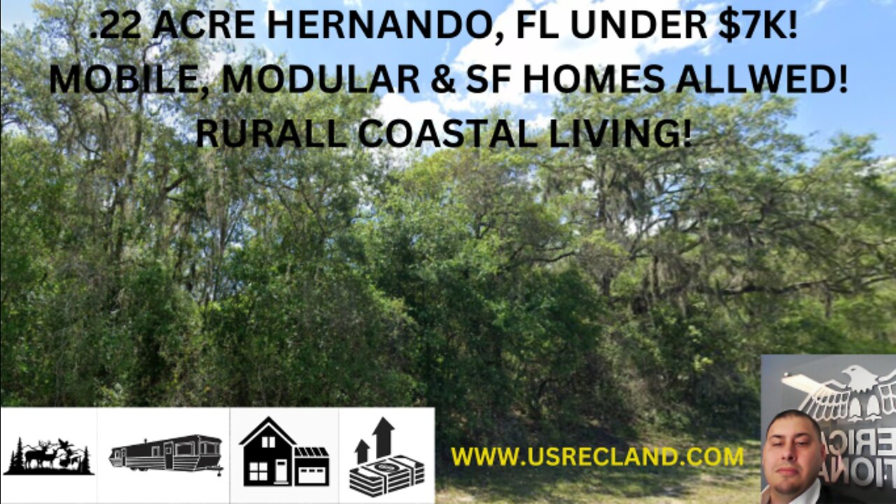 .22 ACRE HERNANDO, FL UNDER $7K!