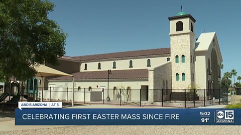 Saint Joseph Catholic Church rebuilds, holds first Easter mass