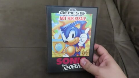 Sonic The Hedgehog - Cartucho Original Americano do meu Sega Genesis, com caixa e manual impecáveis.