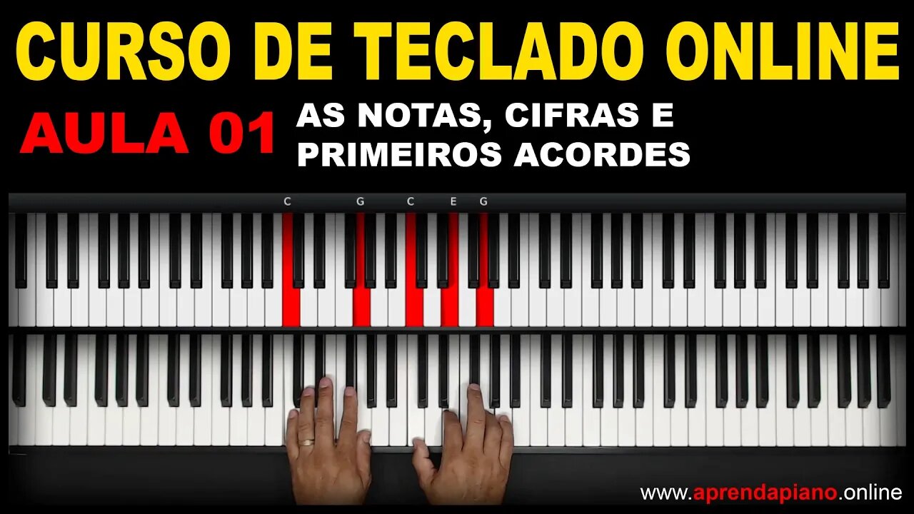 AULA 01 - AS NOTAS, CIFRAS E PRIMEIROS ACORDES - CURSO DE TECLADO ONLINE