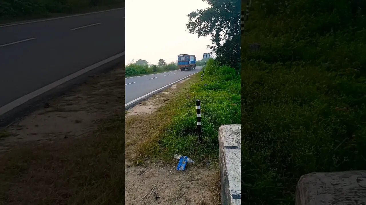 TATA 😯😃😃😃 TRUCK SPEED ME #VIRAL#SHORTS#airtel #railwy #tata #tanisk #truck #jio #road #airtel #nh33