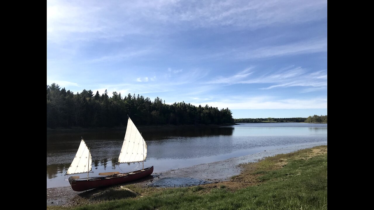 Sailing my Canoe on the Richibucto River (DIY/Homemade Rig)