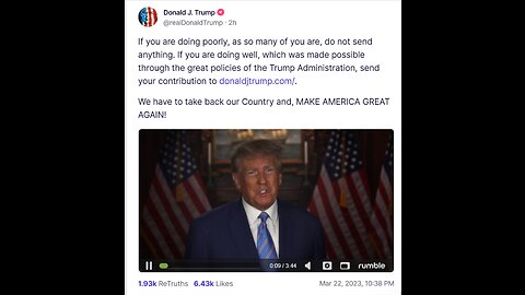 Donald J Trump TS post Mar 22, 2023, 10:38 PM