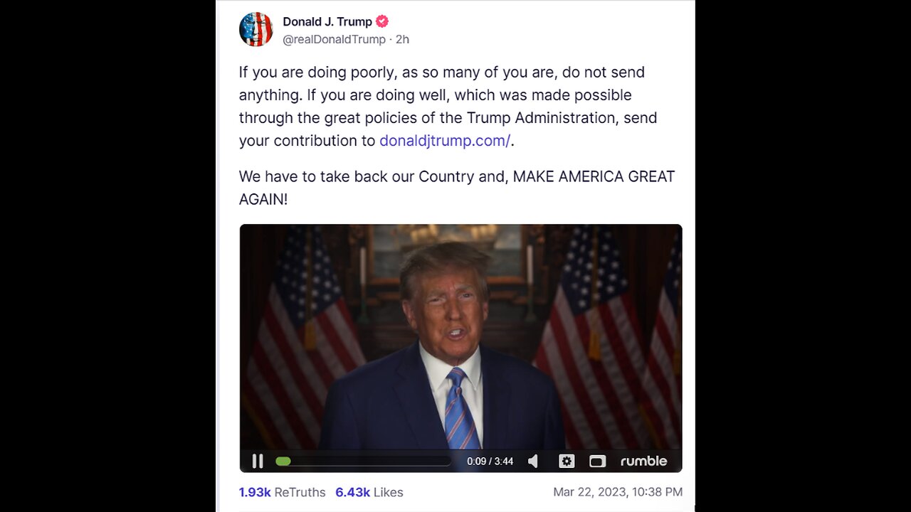 Donald J Trump TS post Mar 22, 2023, 10:38 PM