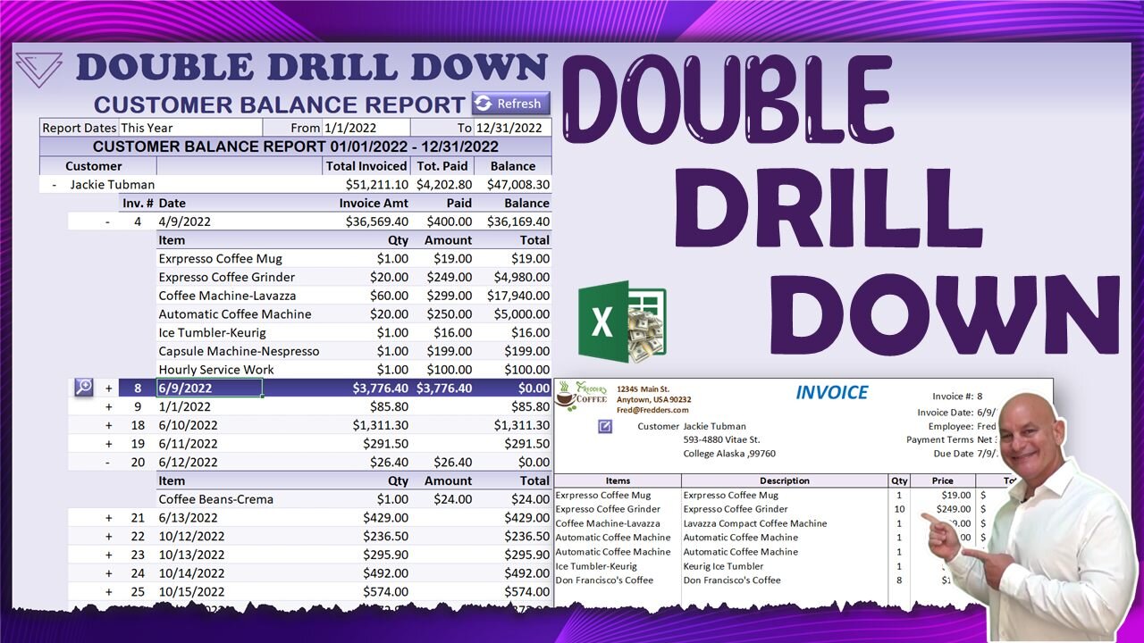 How To Create A Double Drill Down Customer Balance Report In Excel FROM SCRATCH [+FREE DOWNLOAD]