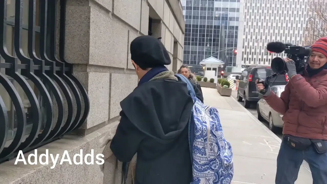 Isabelle Maxwell arrives at the SDNY courthouse with Leah Saffian and I inquire where her siblings.