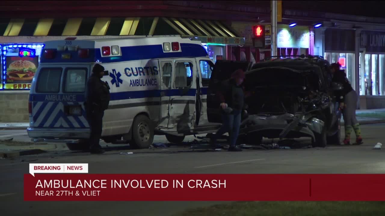 Ambulance involved in crash near 27th