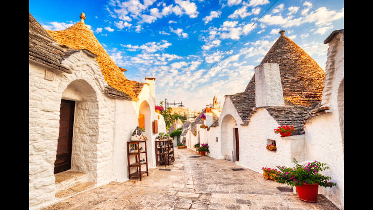 Apulia/Puglia coastline Region of Italy with beautiful cities like Alberobello