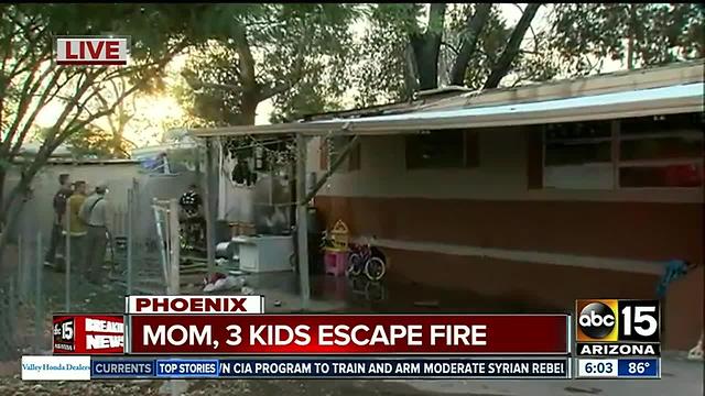 Mom, three kids escape Phoenix fire