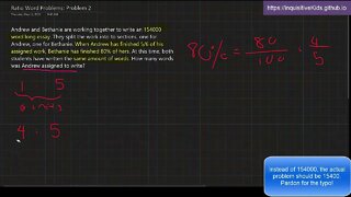Ratio Word Problems: Problem 2
