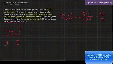 Ratio Word Problems: Problem 2