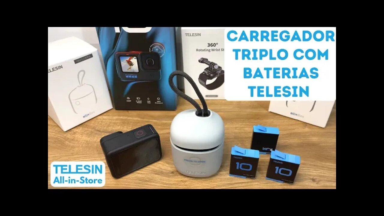 Carregador Triplo com baterias Telesin Para Gopro Hero 10 e Hero 9! #al-in-store