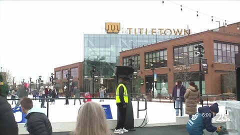 Folks enjoy New Year's Eve fun and pitch New Year's resolutions at Titletown District