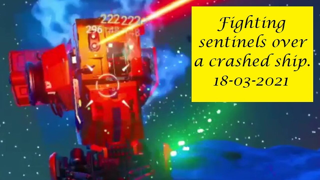Fighting Sentinels over a crashed ship