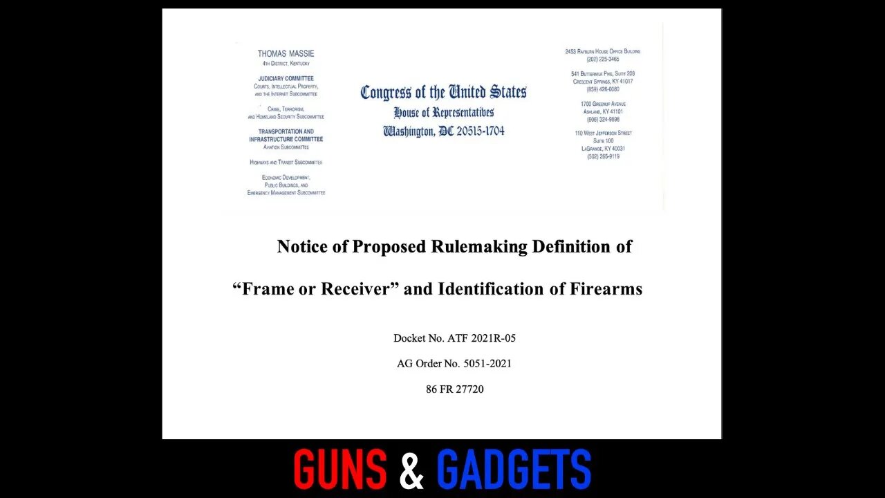 27 US Reps Beat Up ATF In Frame/Receiver Comments & Call For Immediate Removal