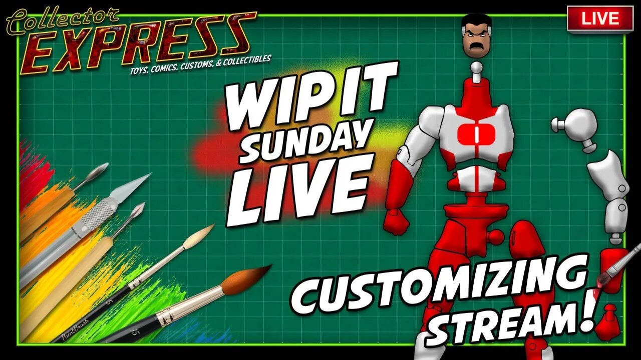 Customizing Action Figures - WIP IT Sunday Live - Episode #50 - Painting, Sculpting, and More!