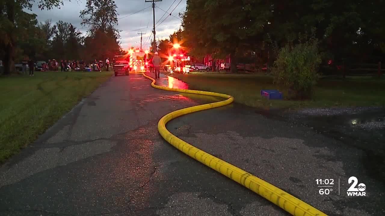 Crews run out of water in Baltimore County fire, but manage to rescue those inside