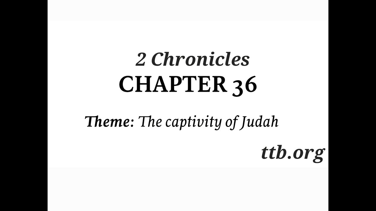 2 Chronicles Chapter 36 (Bible Study)