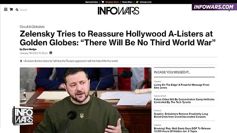 Zelensky Tries to Reassure Hollywood A-Listers at Golden Globes: 'There Will Be No Third World War'