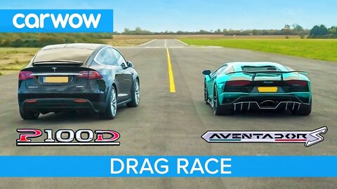 Lamborghini Aventador vs Tesla Model X - DRAG & ROLLING RACE - Can an EV SUV beat a supercar?