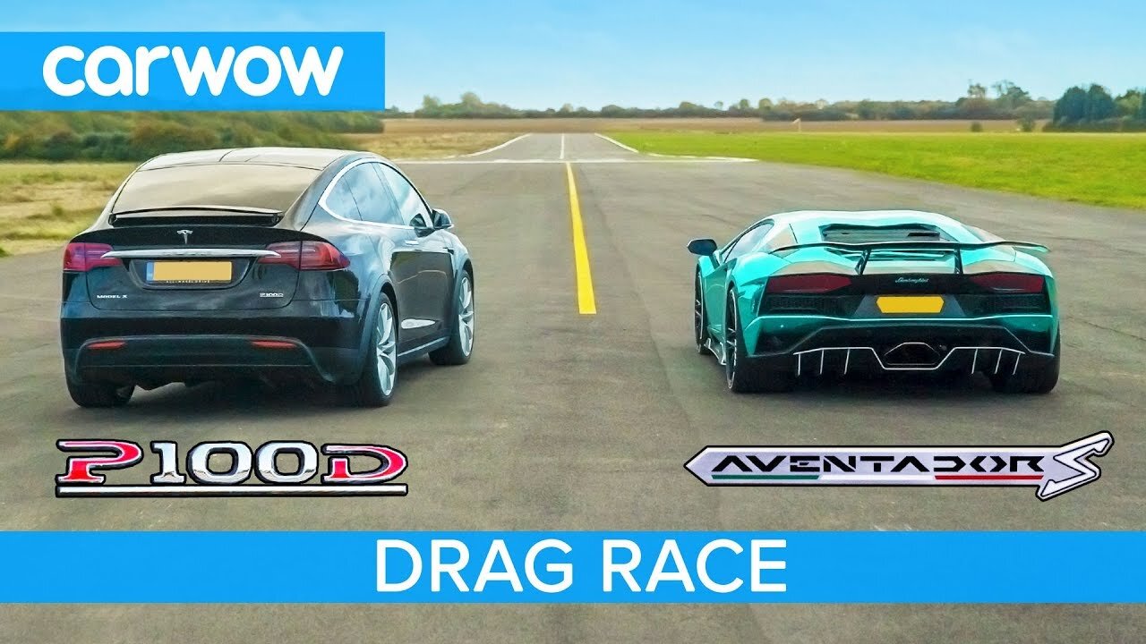 Lamborghini Aventador vs Tesla Model X - DRAG & ROLLING RACE - Can an EV SUV beat a supercar?