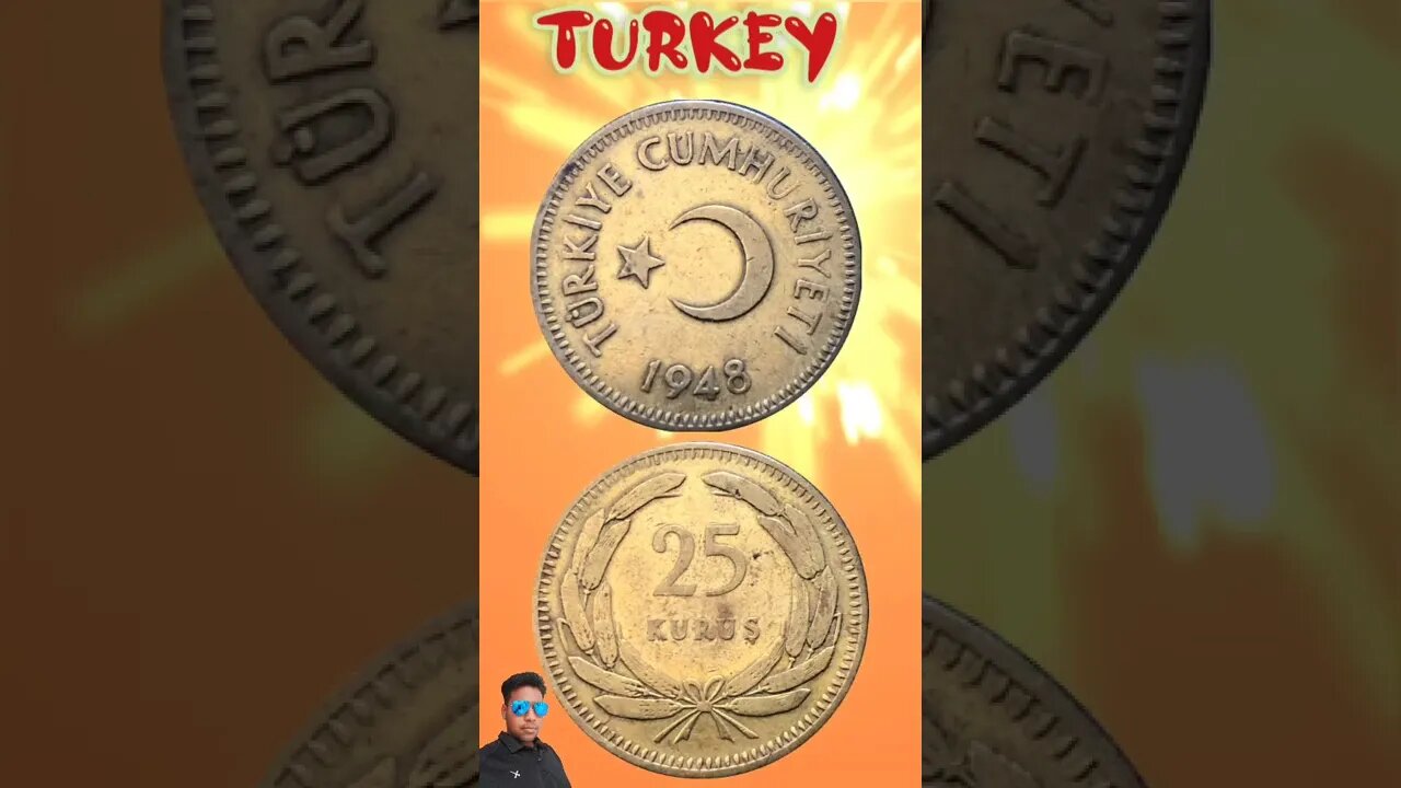 Turkey 25 Kurus 1948.#shorts #education #coinnotesz