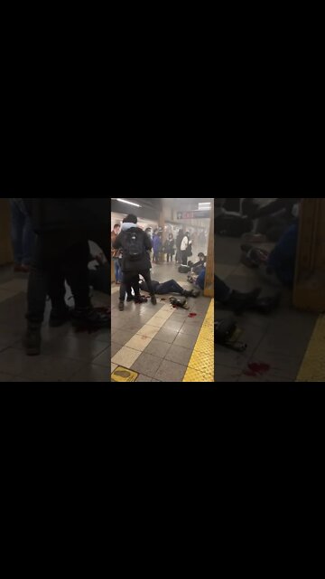 Footage From The Scene Of The Subway Shooting In Brooklyn, New York