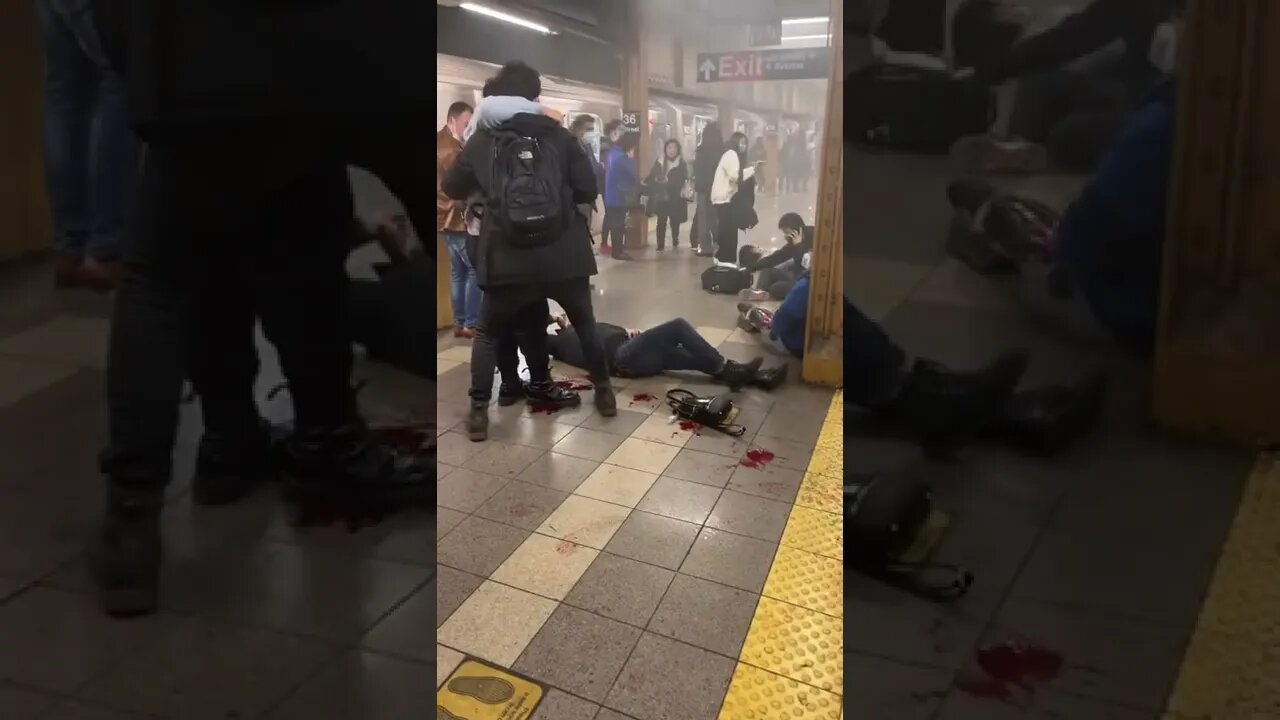 Footage From The Scene Of The Subway Shooting In Brooklyn, New York