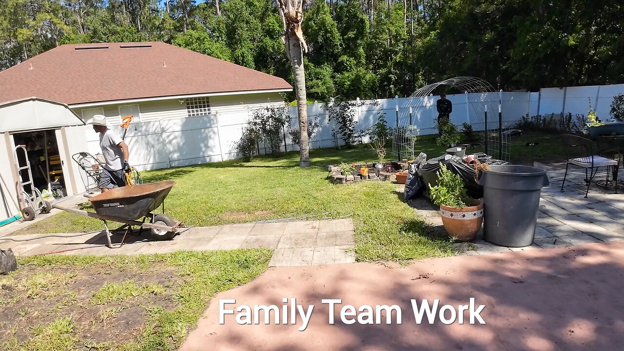 Back Yard And Pool Clean Up and Making Lunch for Our Crew #gardening #yard