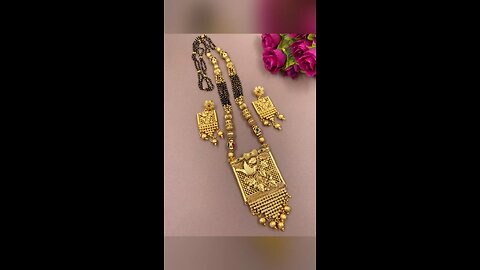 long gold mangalsutra design #