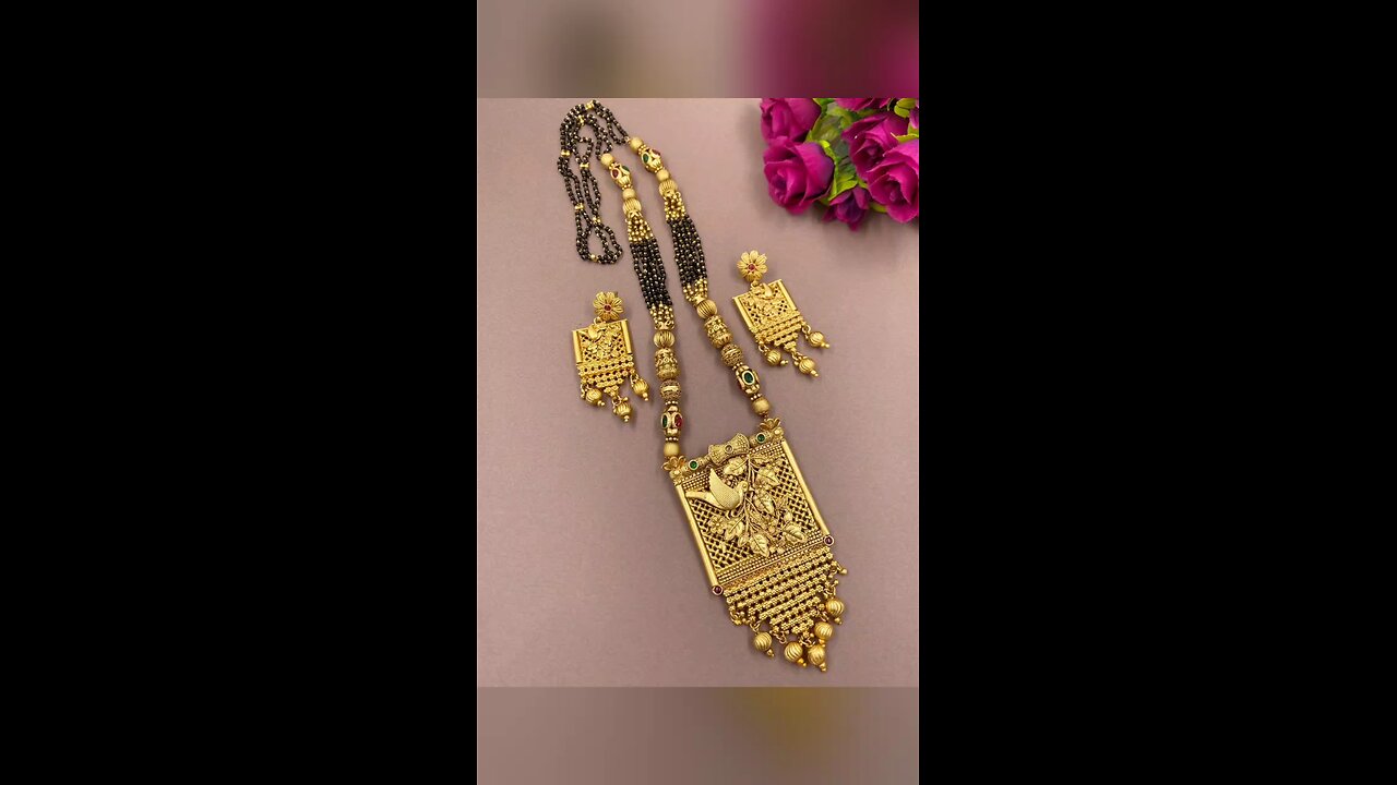 long gold mangalsutra design #