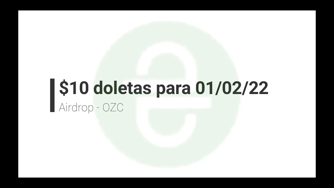 Airdrop - $10 em OCZ para 01/02/2022