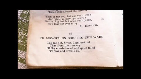 To Lucasta, On Going To The Wars - Colonel Lovelace