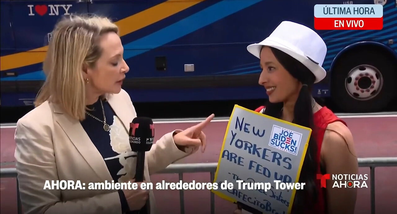 RA of Cafecito Break interviewed by Cristina LONDOÑO de Telemundo the day after Trump Verdict
