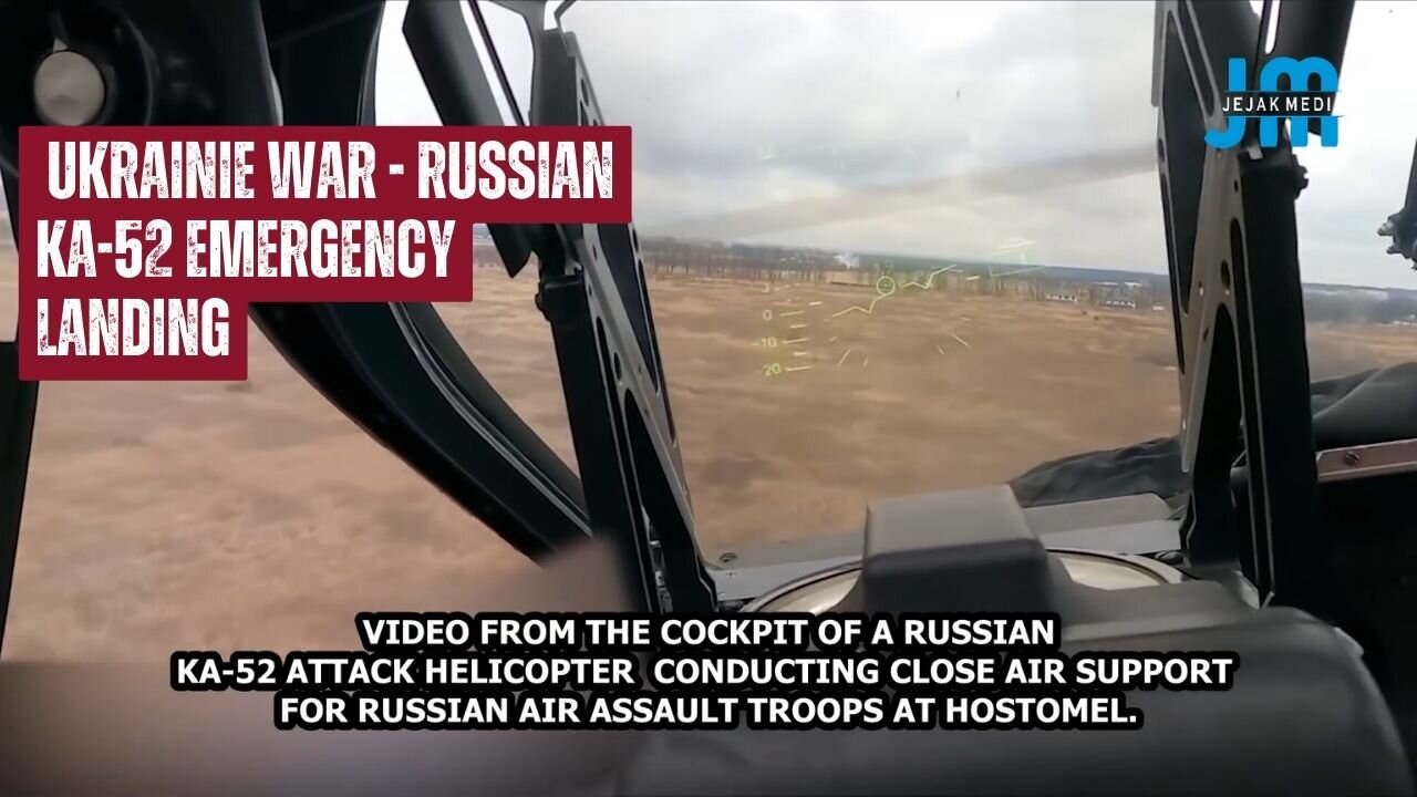 Ukrainie War - Russian KA-52 Emergency Landing During Combat Sortie At Hostomel Airport • POV