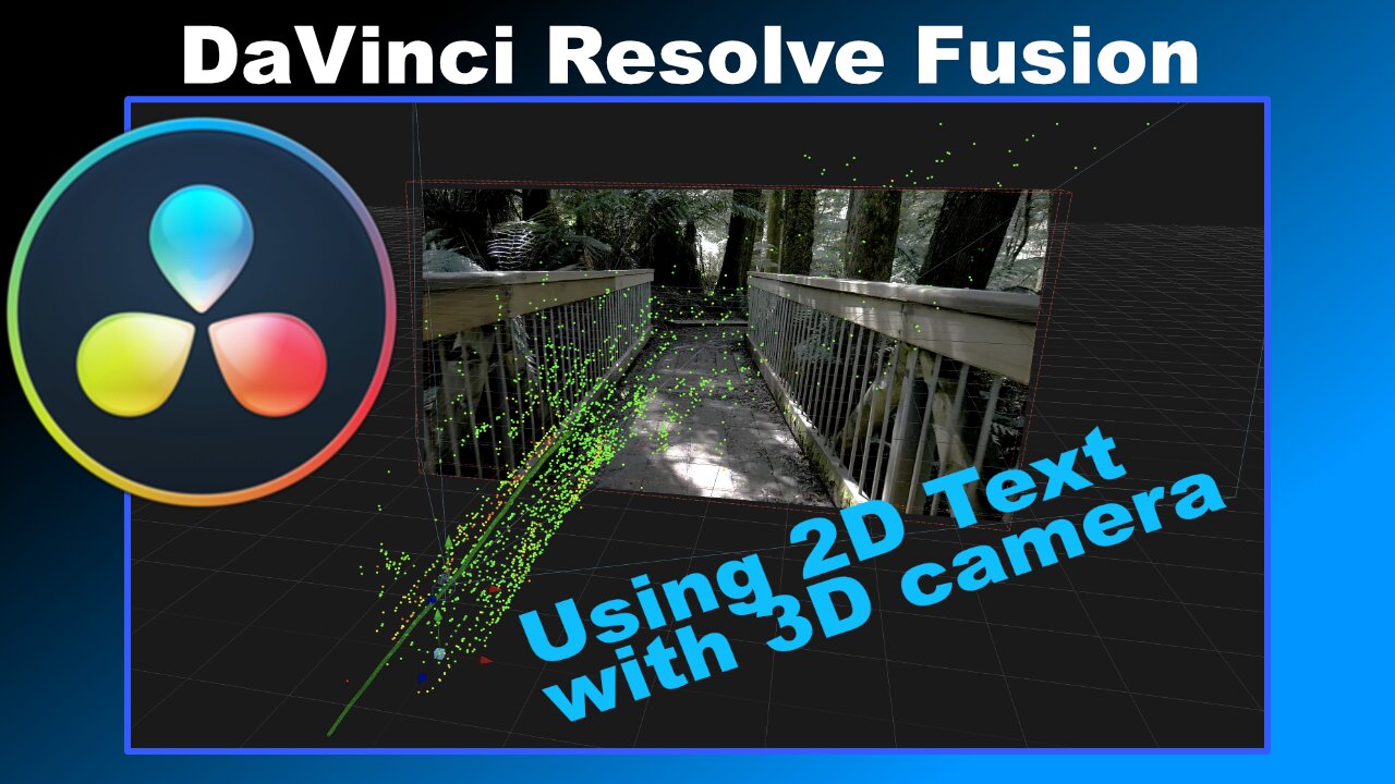 Using 2D Text with a 3D Camera in DaVinci Resolve Fusion (Beginner)