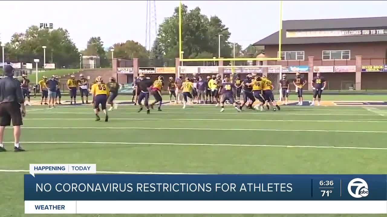 No coronavirus restrictions for athletes