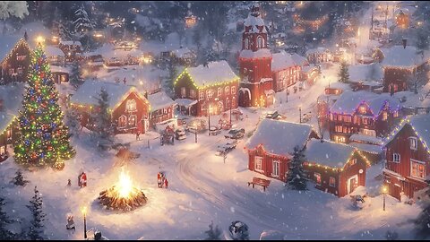 Relaxing Christmas Music 2025 Winter Night Scene Warm Piano Melody