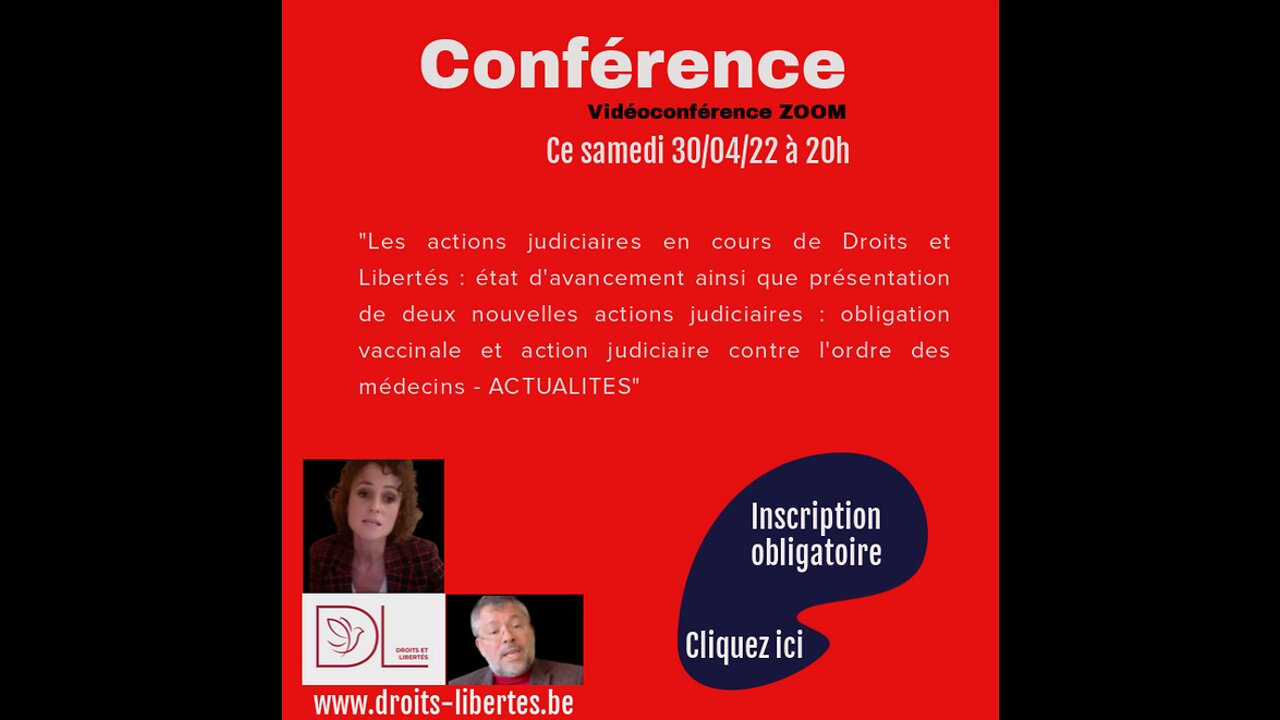 DL 30 avril 2022 - Conférence portant sur les actions judiciaires en cours et les nouvelles actions