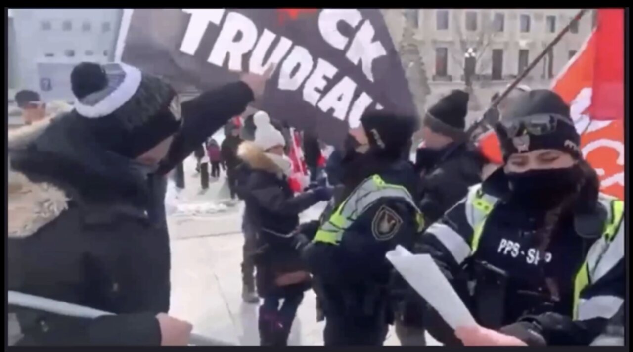 F🍁CK TRUDEAU flags are now banned on Parliament Hill