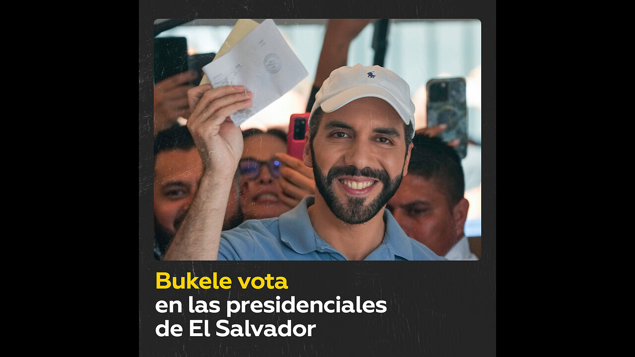 Nayib Bukele vota en las elecciones presidenciales de El Salvador